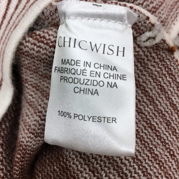 CHICWISH Sweater Lie in Caramel Fields Knit Cape Striped Cozy Blogger Favorite - Picture 9 of 13